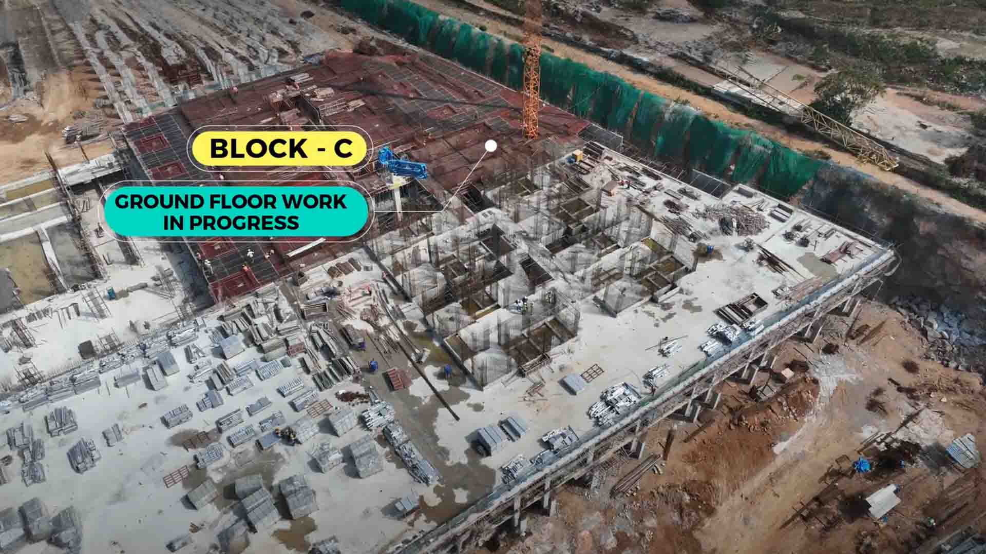construction progress block c